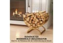 MC Star Kaminholzregal Gold Metall Wabenmuster Bild 3