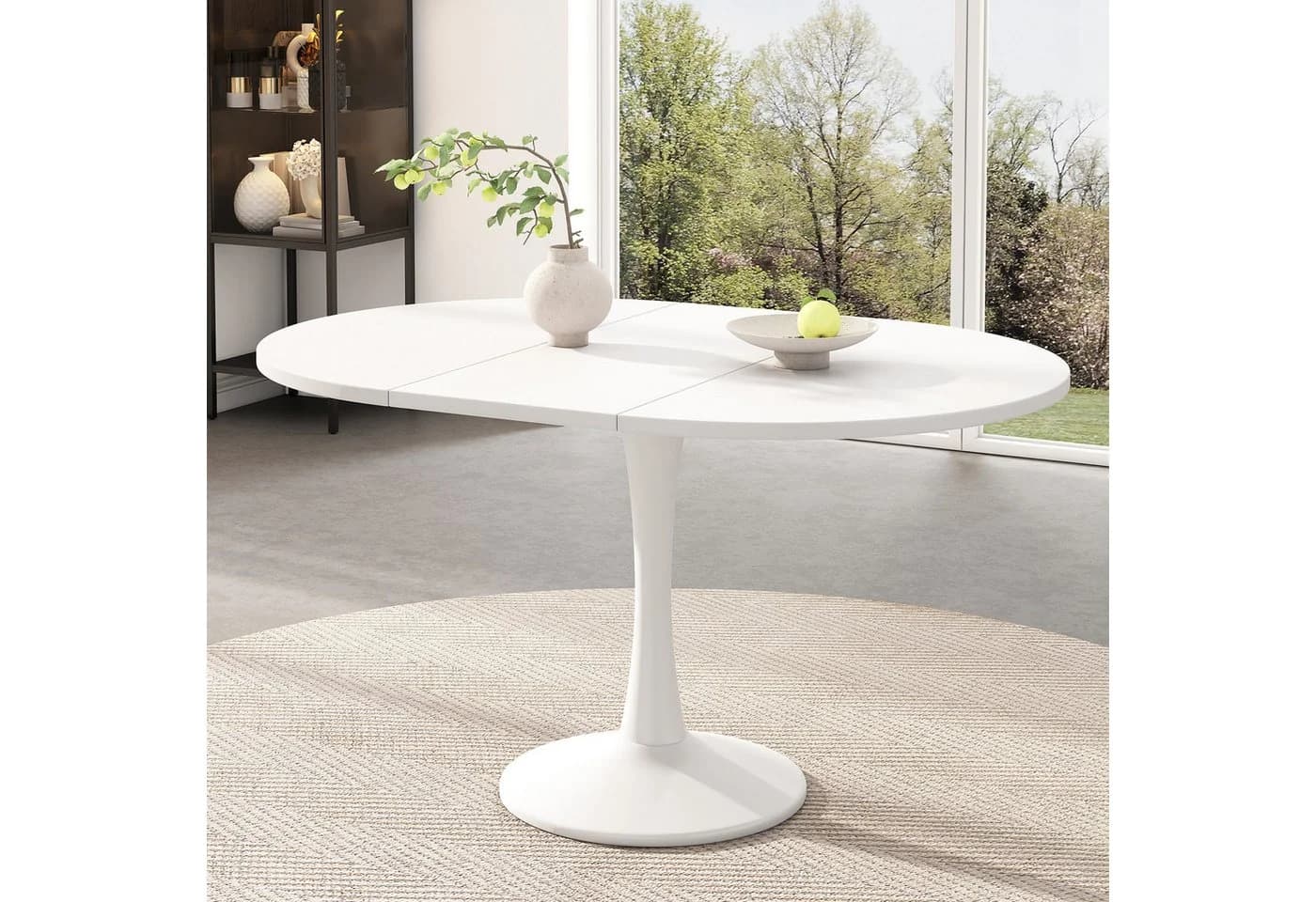 MC Star Ausziehbarer Esstisch Oval Weiß Modern - Bild 2