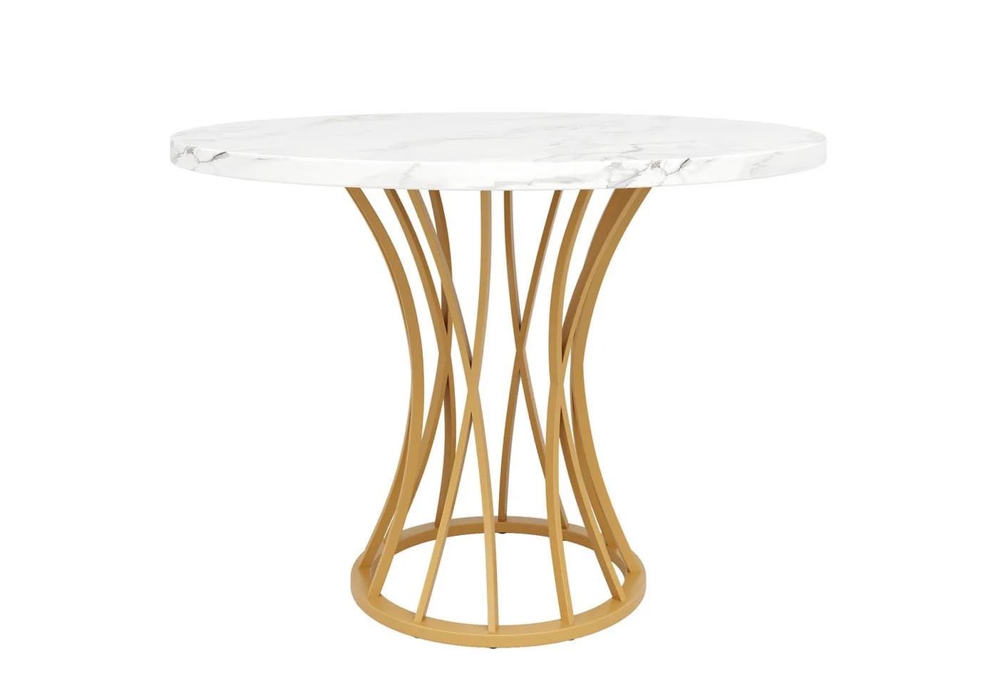 MC Star Runder Esstisch 80cm Gold MDF Marmor 4-6 Plätze - Bild 5
