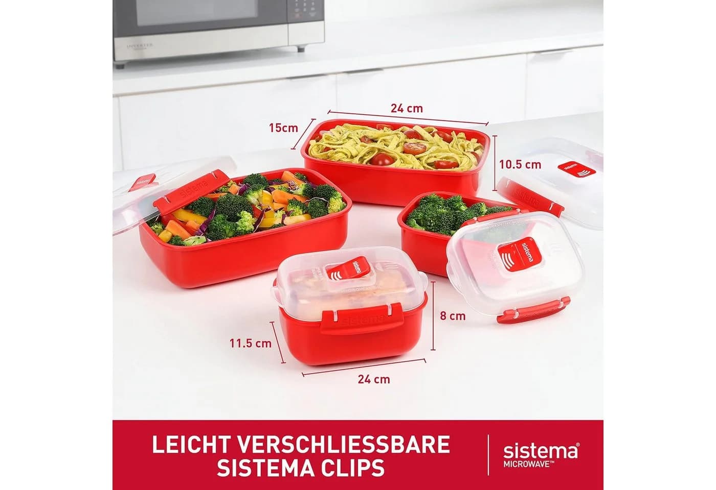 Sistema Microwave-Heat & Eat Frischhaltedosen Set 4 Stück - Bild 3