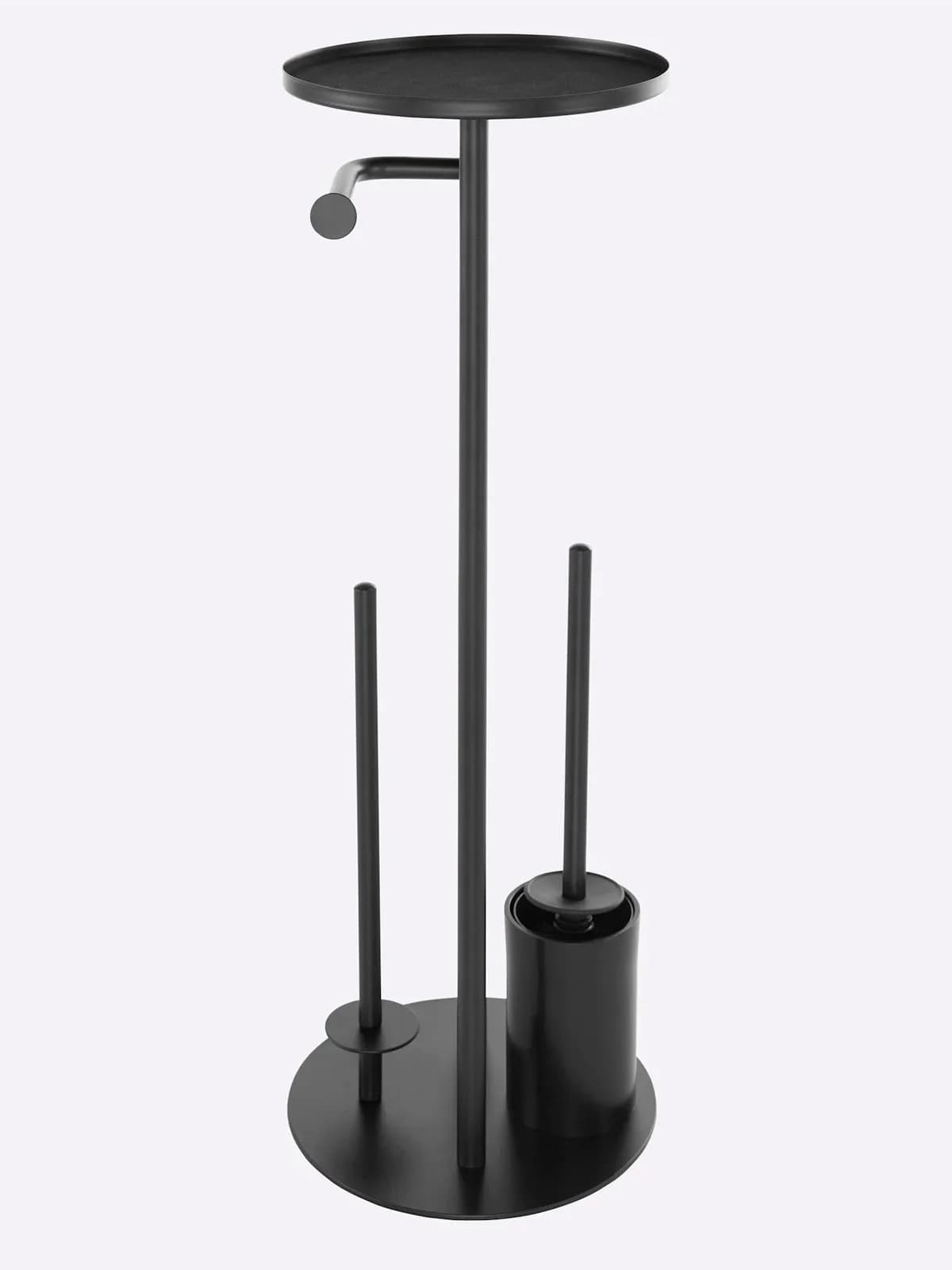 HEINE HOME Badaccessoire-Set WC-Ständer Schwarz Chrom Glas