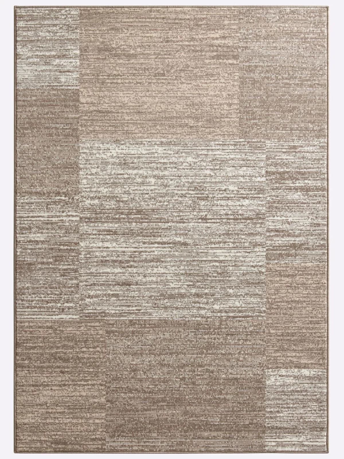 HEINE HOME Teppich Beige Karo-Muster Kunstfaser