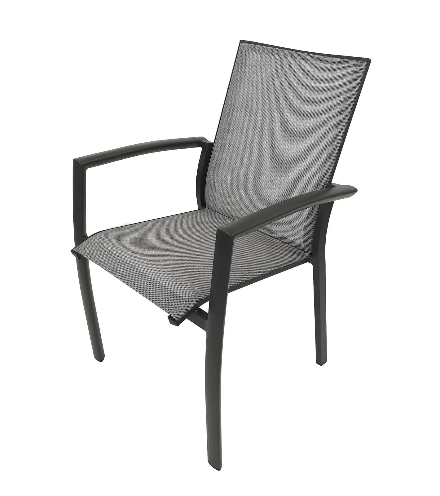 Gartenstuhl SAVONA Grau Aluminium Sling