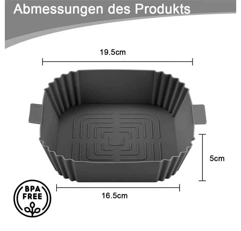 TUWENA Silikonform 2 Stück Grau für Heißluftfritteuse - Bild 4