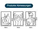TUWENA Wanddekoobjekt 3 Stück Wanddeko Metall Modern Schwarz 45x30cm Bild 1
