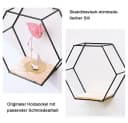 TUWENA Wandregal 3er-Set Schwarz/Gold Metall & Holz Bild 5
