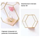 TUWENA Wandregal 3er-Set Schwarz/Gold Metall & Holz Bild 5