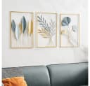 TUWENA Wanddekoobjekt 3er Set Gold Metall Wandornament Bild 4