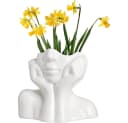 TUWENA Dekovase Keramikvase mit Gesicht Weiß Modern Bild 2