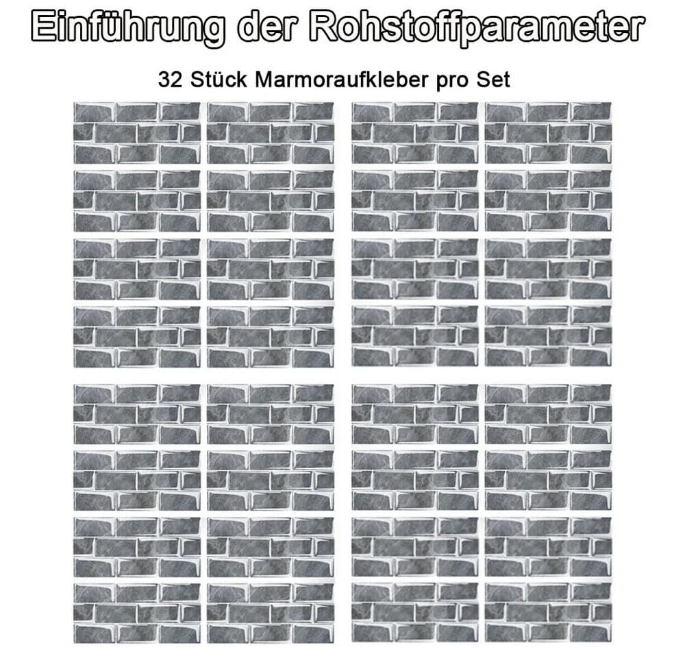 TUWENA Fliesenaufkleber Mosaik 32 St. Transparent Selbstklebend