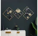 TUWENA Wanddekoobjekt 3 Stück Wanddekoration Metall Ginkgoblatt Gold Bild 4