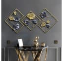 TUWENA Wanddekoobjekt 3 Stück Wanddekoration Metall Ginkgoblatt Gold Bild 5