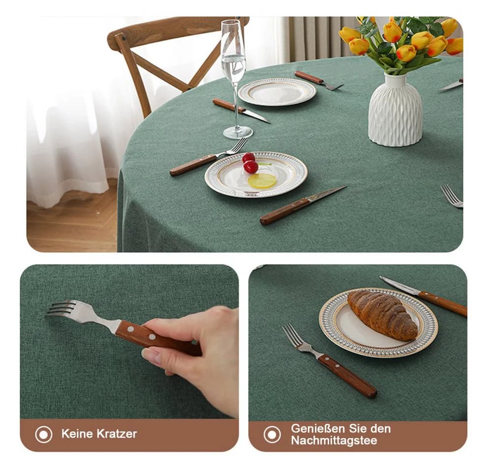 TUWENA Tischdecke Wasserdichte und Schmutzabweisende Runde Tischdecke - Bild 3