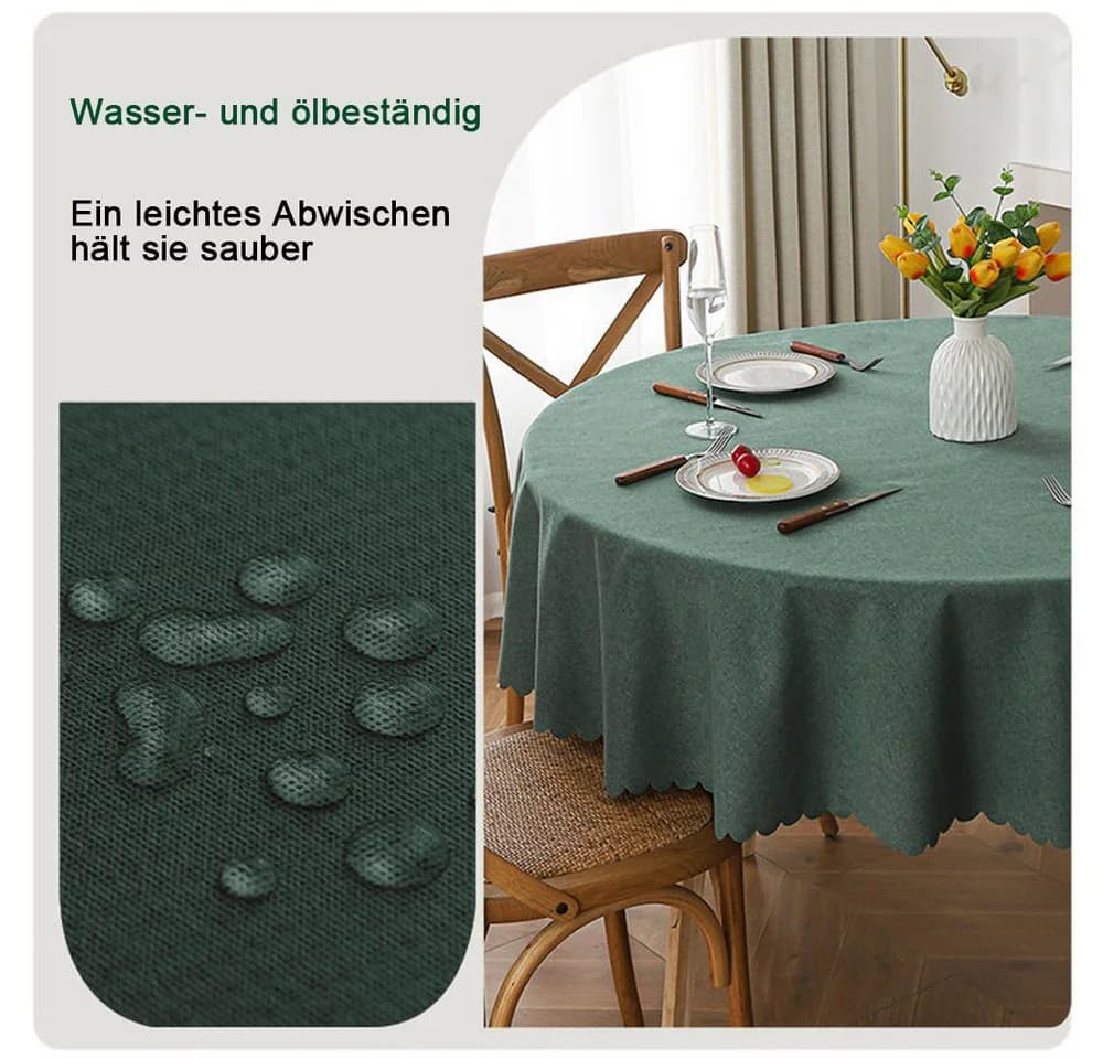 TUWENA Tischdecke Wasserdichte und Schmutzabweisende Runde Tischdecke - Bild 4
