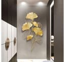 TUWENA Wanddeko Metall Ginkgo 3D-Ginkgoblatt-Wandskulptur Gold Bild 1