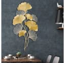 TUWENA Wanddeko Metall Ginkgo 3D-Ginkgoblatt-Wandskulptur Gold Bild 4