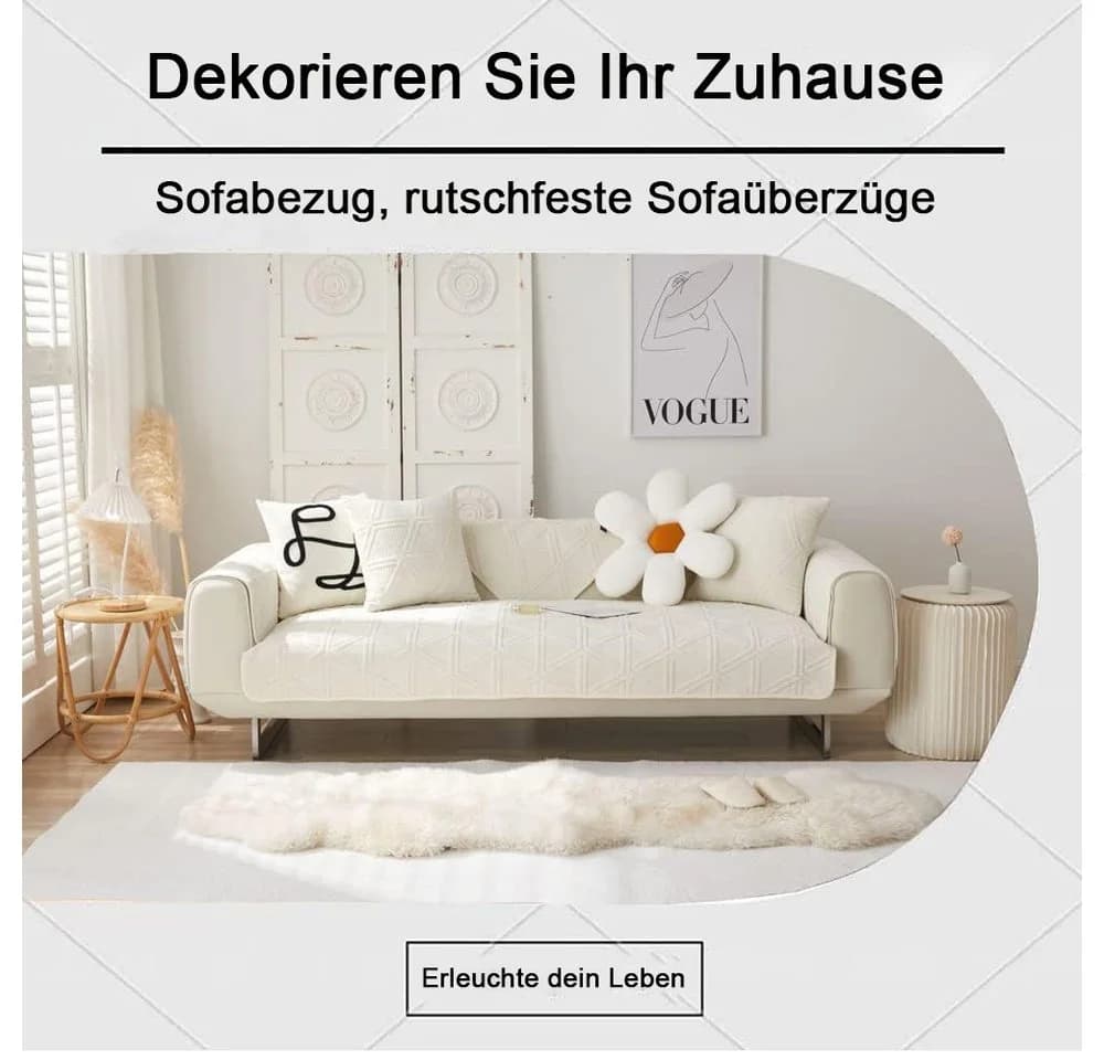 TUWENA Sofabezug für L-Form/U-Form/Ecksofa Samt