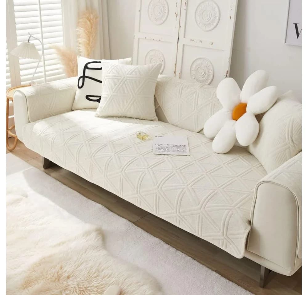 TUWENA Sofabezug für L-Form/U-Form/Ecksofa Samt - Bild 2