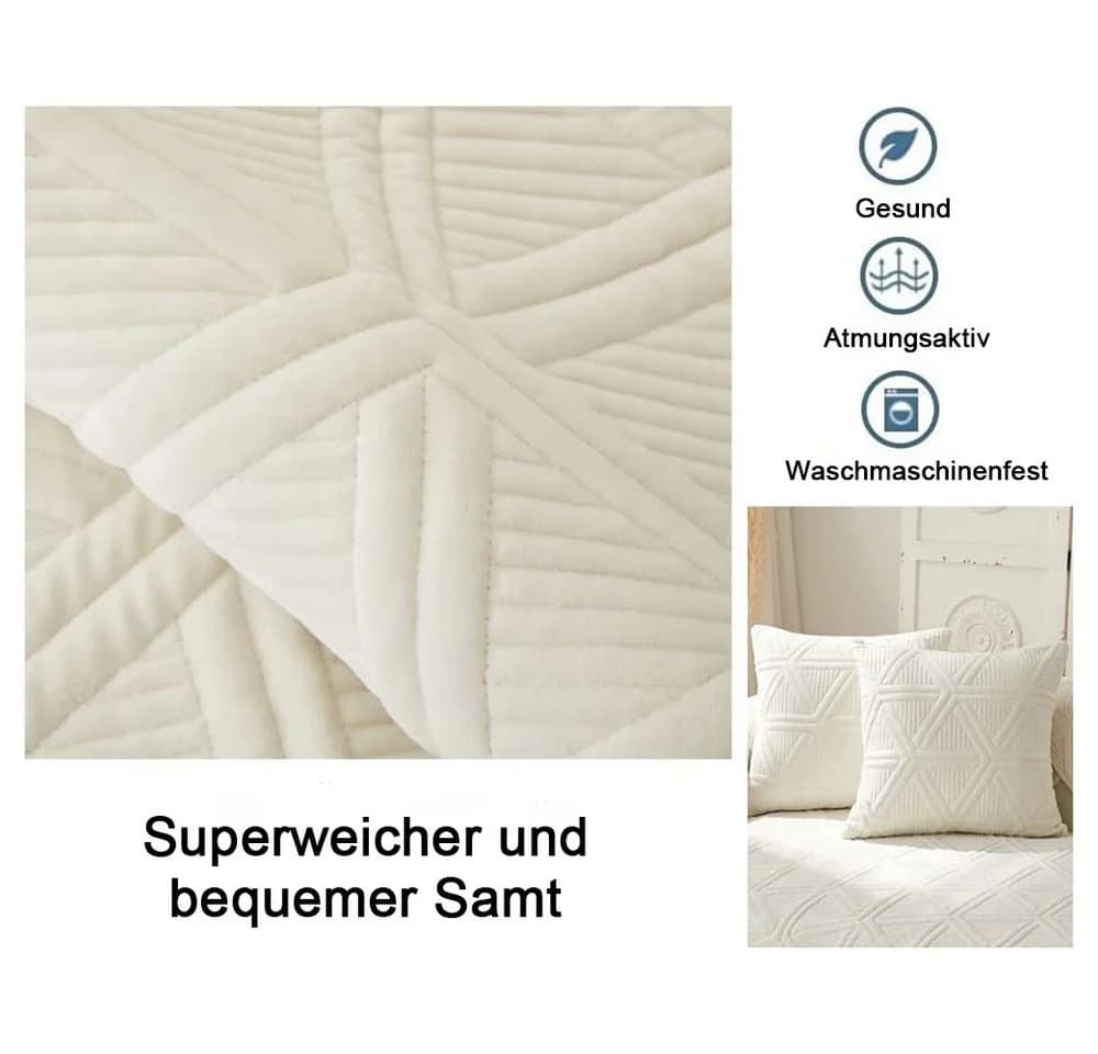 TUWENA Sofabezug für L-Form/U-Form/Ecksofa Samt - Bild 3