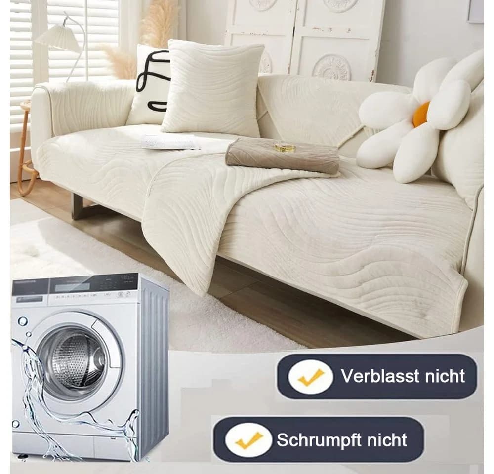 TUWENA Sofabezug für L-/U-Form & Ecksofas Samt - Bild 3