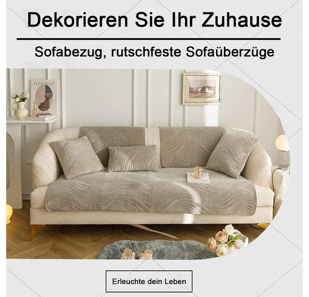 TUWENA Sofabezug für L/U-Form & Ecksofas Samt - Bild 3