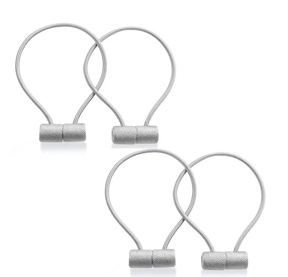 TUWENA Magnetische Raffhalter 4 St Silbergrau Modern - Bild 2