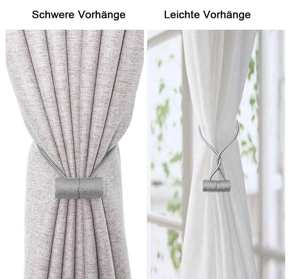 TUWENA Magnetische Raffhalter 4 St Silbergrau Modern - Bild 3
