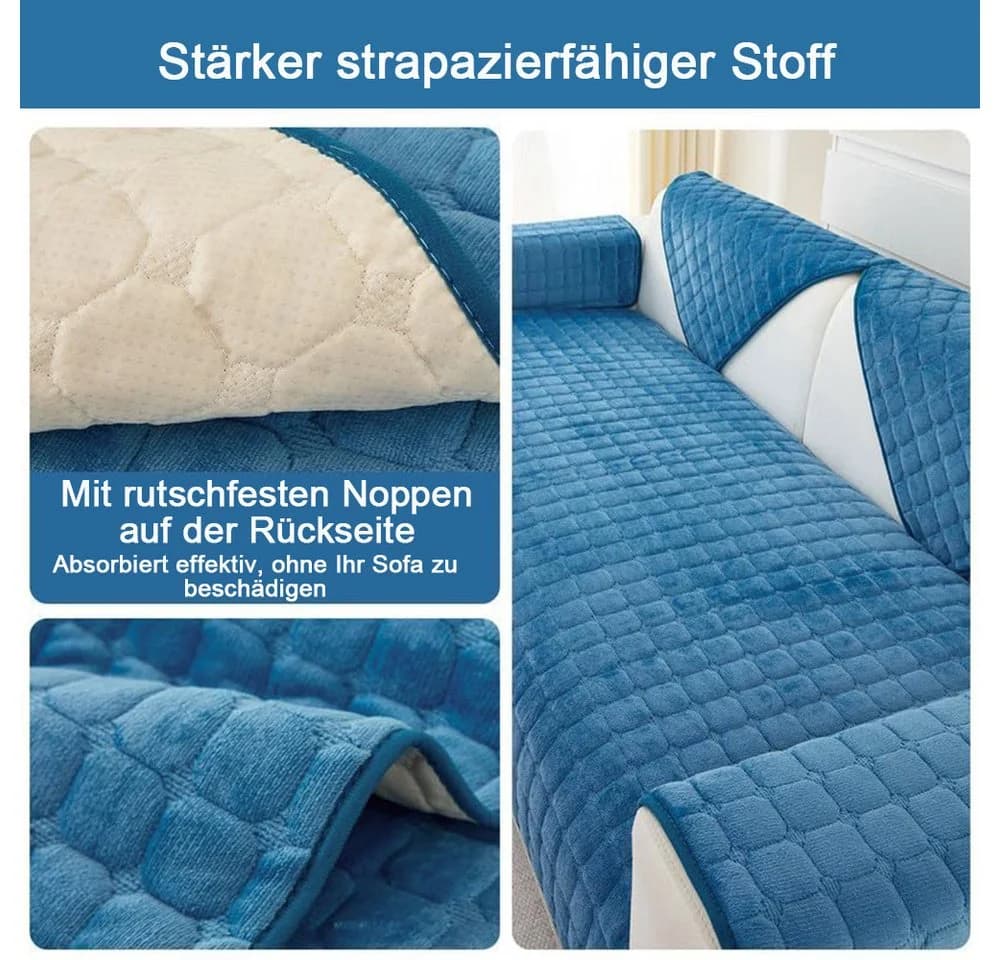 TUWENA Plüsch-Sofabezug Waschbar Rutschfest - Bild 3