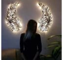 AFKSMILE LED Engelsflügel Wanddeko Metall Wandskulptur Bild 5