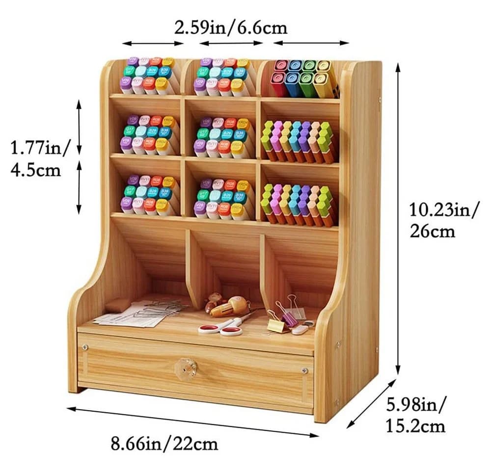 AFKSMILE Schubladenbox Schreibtischorganizer mit Schublade Schwarz/Braun/Weiß