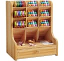 AFKSMILE Schubladenbox Schreibtischorganizer mit Schublade Schwarz/Braun/Weiß Bild 2