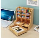 AFKSMILE Schubladenbox Schreibtischorganizer mit Schublade Schwarz/Braun/Weiß Bild 3