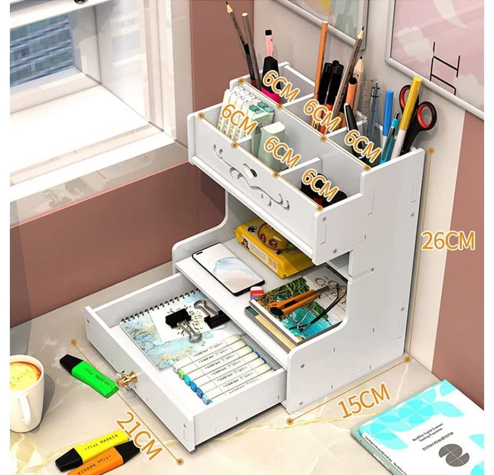 AFKSMILE Stift Organizer Weiß Selbstmontage