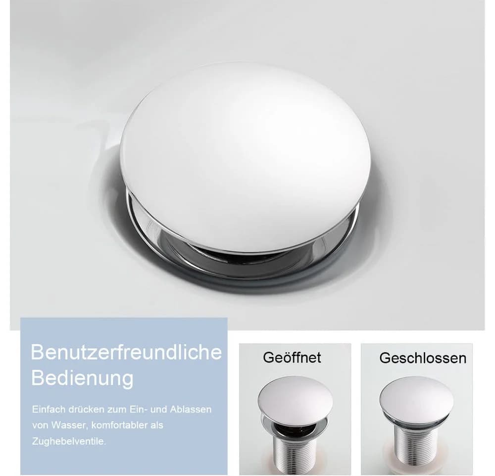 AFKSMILE Ablaufgarnitur Pop Up Edelstahl für Waschbecken ohne Überlauf - Bild 4