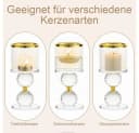 AFKSMILE Kerzenhalter 3er Set Glas mit Kristallkugeln Gold/Transparent Bild 3