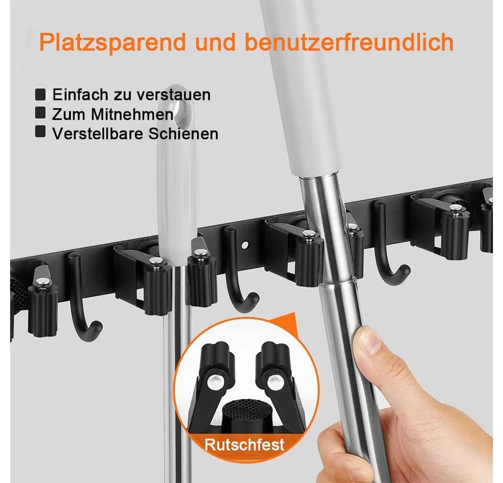 TUWENA Wandhalterung Besen & Mopps 304 Edelstahl 9-fach - Bild 3