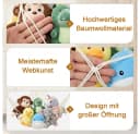 TUWENA Hängeaufbewahrung Aufbewahrungsorganizer für Stofftiere Deckennetz Beige Bild 3