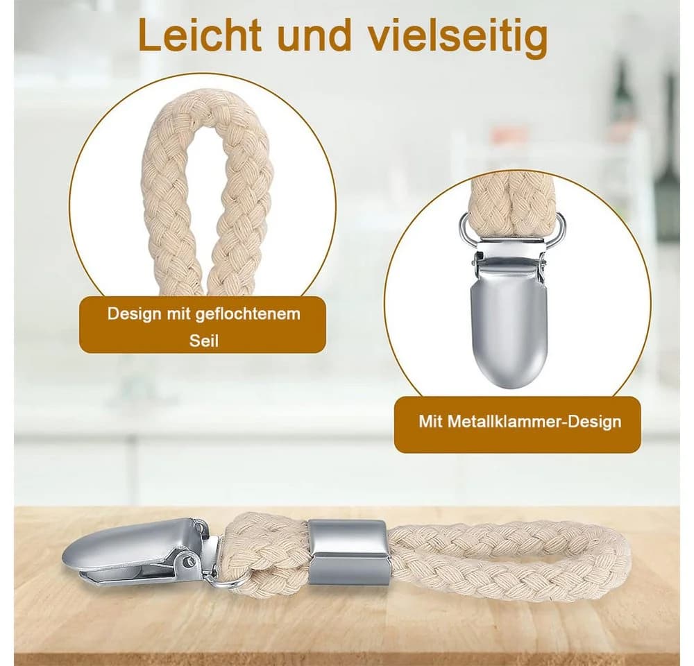 TUWENA Handtuchhaken 8 Stück Clips mit Schlaufen - Bild 3