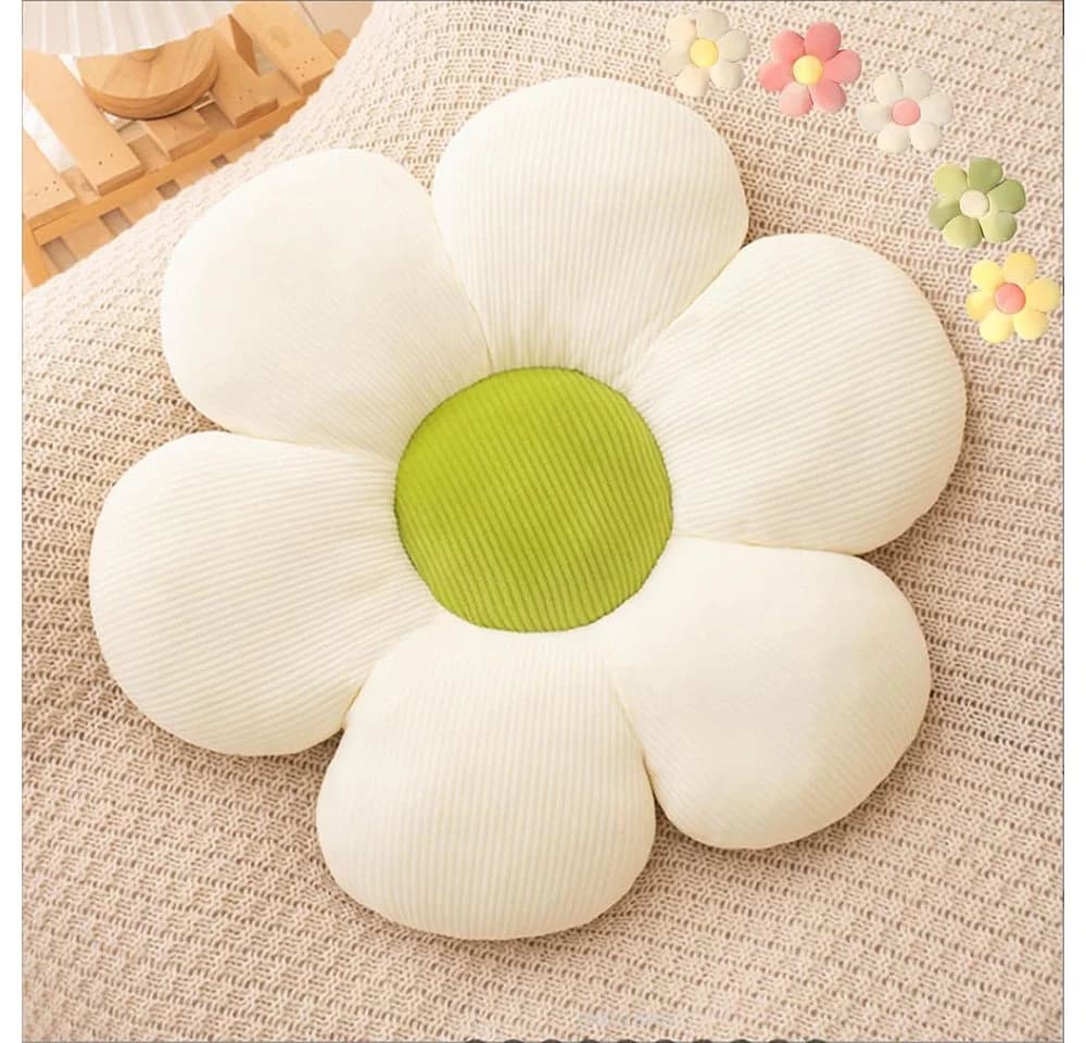 TUWENA Blumenbodenkissen Grün Plüsch Sitzkissen - Bild 2