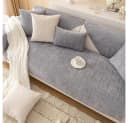 TUWENA Sofabezug Grau Chenille Rutschfest Bild 5