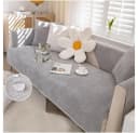 TUWENA Sofabezug Chenille Grau Rutschfest Bild 2