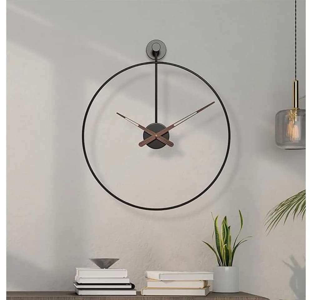 TUWENA Metallwanduhr Schwarz Leise Modern - Bild 2