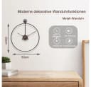 TUWENA Metallwanduhr Schwarz Leise Modern Bild 3