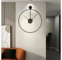 TUWENA Metallwanduhr Schwarz Leise Modern Bild 4