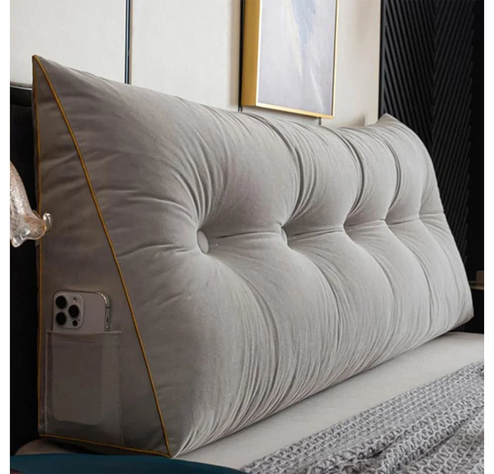 TUWENA Rückenkissen Lesekissen 120cm Grau Chenille - Bild 2