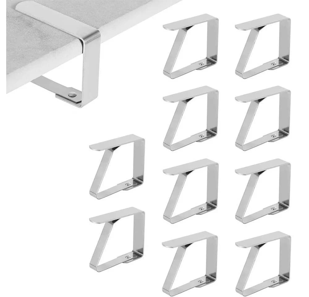 TUWENA Tischtuchklammern 10 Stück Edelstahl Silber - Bild 2