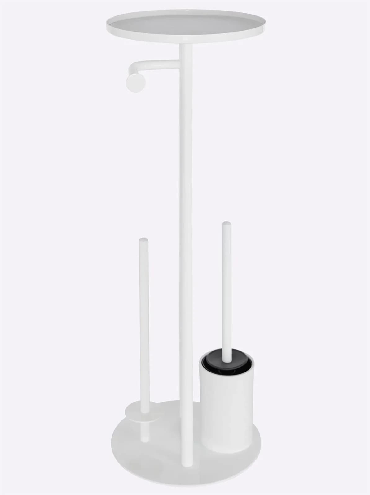 HEINE HOME Badaccessoire-Set Weiß Chrom Glas mit WC-Ständer