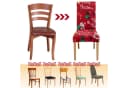 Clanmacy Stuhlhussen 6er Set Rot Elastisch mit Weihnachtsmotiv Bild 4