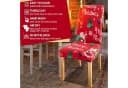 Clanmacy Stuhlhussen 6er Set Rot Elastisch mit Weihnachtsmotiv Bild 5