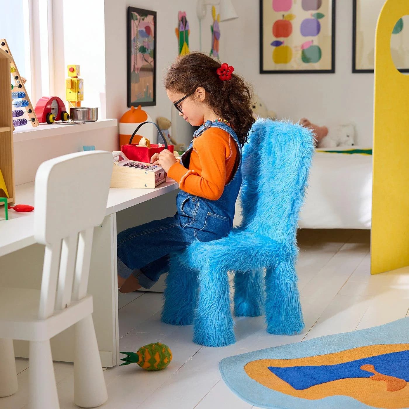 IKEA GREJSIMOJS Bezug für Kinderstuhl Blau Polyester